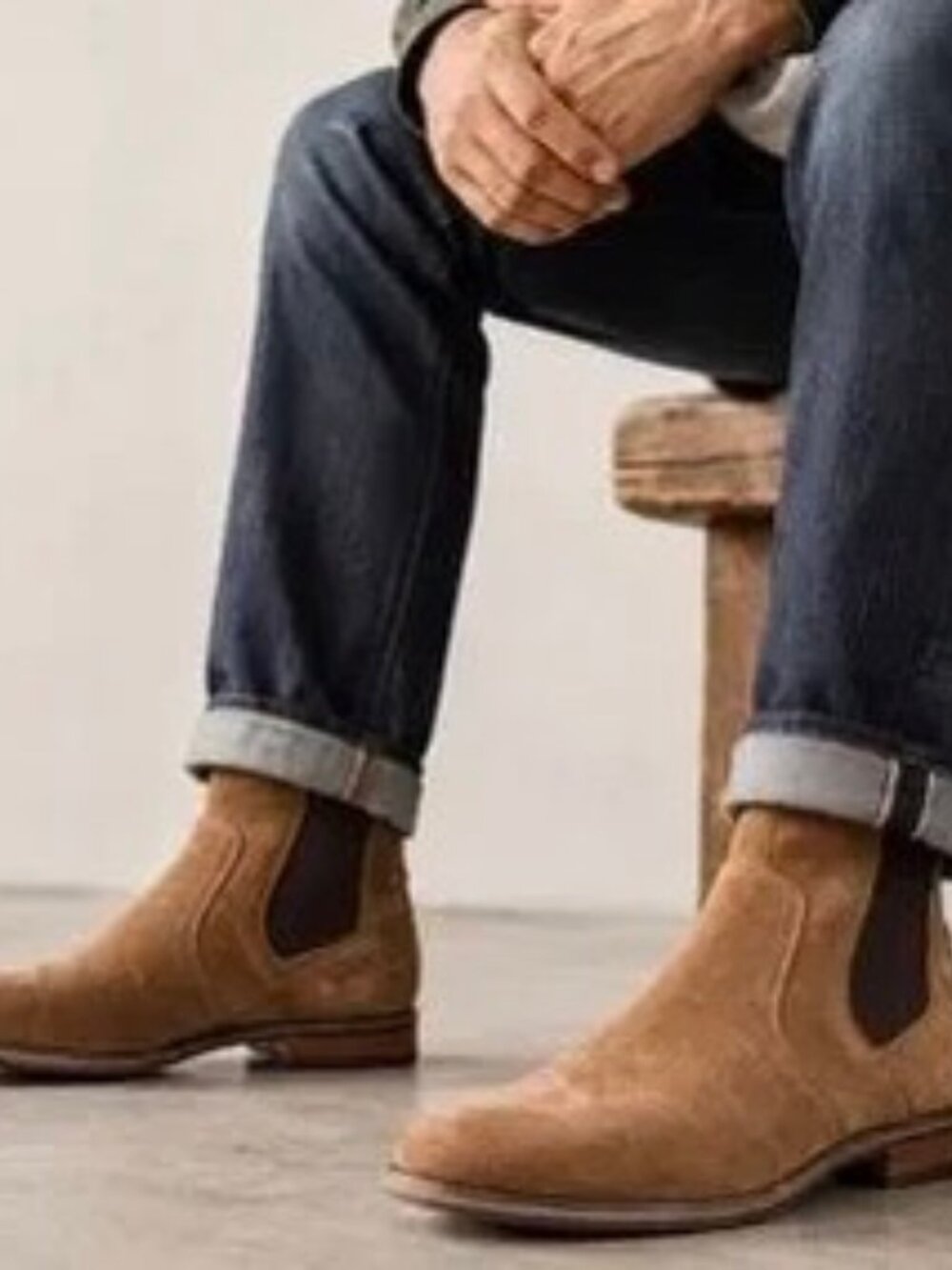 Johnston Murphy Dansby Chelsea Boot Mens 8.5 Oiled Tan Suede Ankle Dress Leather
